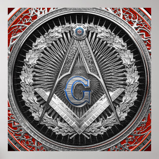 Póster [901] Master Mason - Silver Square & Compass
