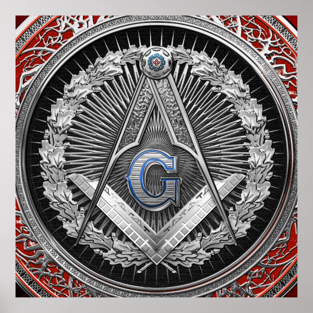 Póster [901] Master Mason - Silver Square & Compass (Frente)