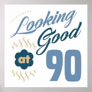 Póster 90.º cumpleaños que se ve bien