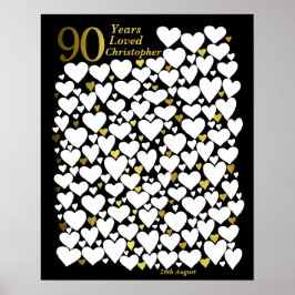 Póster 90.º Poster de cumpleaños - 90 años amados