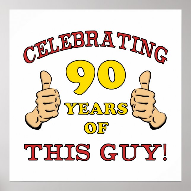 Póster 90.º Regalo De Cumpleaños Para Él (Frente)