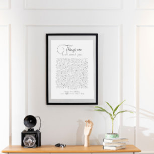 Póster 90 cosas que amamos de tu poster