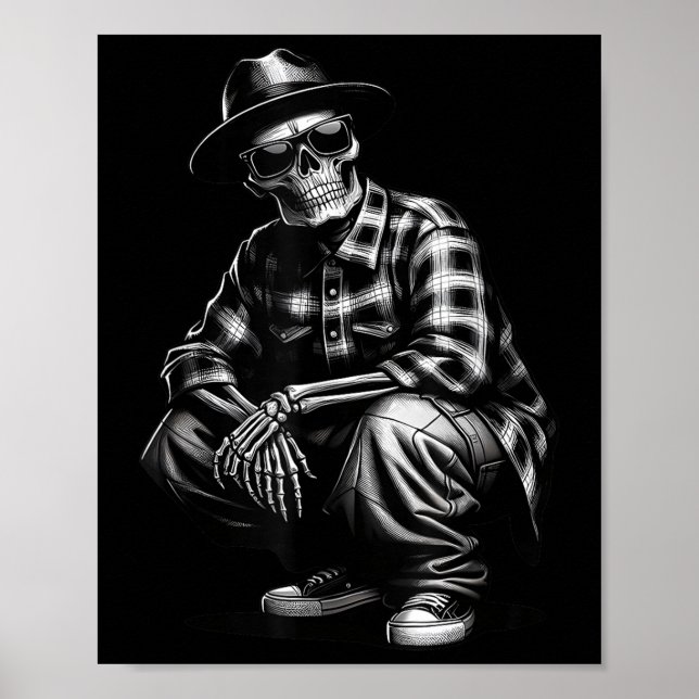 Póster 90s Cholo Chicano Homie Cool Mexican Gangster Skel (Frente)