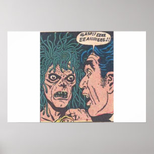 Póster 90s Golden age Horror vintage comics
