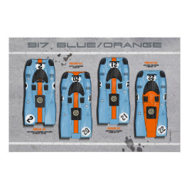 Póster 917 Blue - Orange Design
