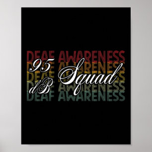 Póster 95 Db Squad Hand Rótulo Lenguaje De Perdida De Aud