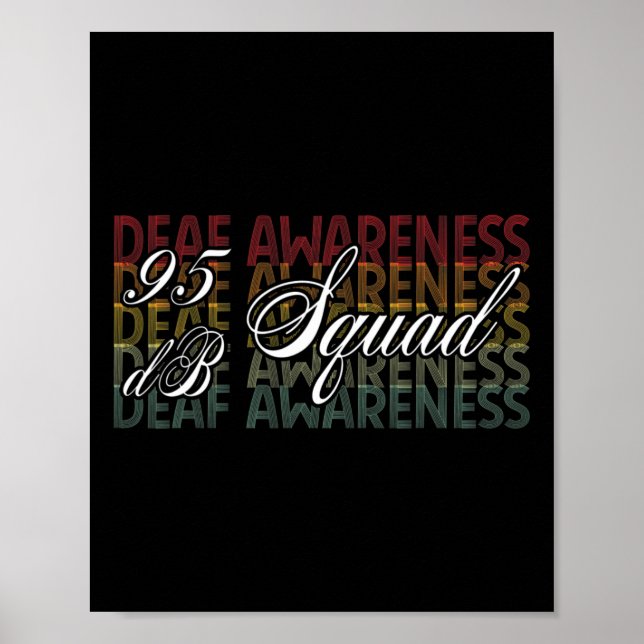 Póster 95 Db Squad Hand Rótulo Lenguaje De Perdida De Aud (Frente)