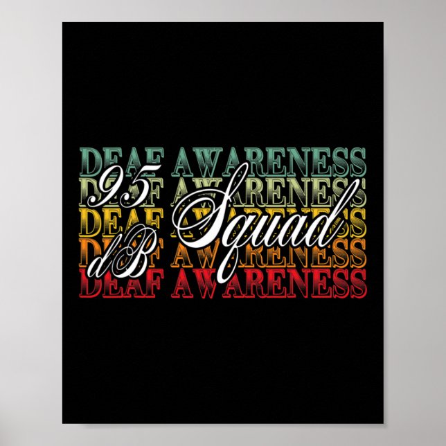 Póster 95 Db Squad Hand Rótulo Lenguaje De Perdida De Aud (Frente)