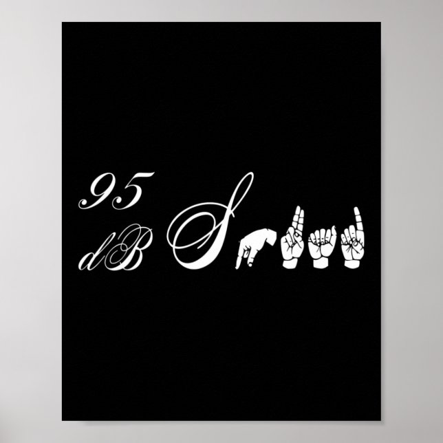 Póster 95 Db Squad Hand Rótulo Lenguaje De Perdida De Aud (Frente)