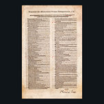 Póster 95 tesis de Martín Lutero: Reforma protestante<br><div class="desc">Las 95 tesis de Martin Luther que iniciaron la Reforma Protestante en 1517. El subtítulo, como se traduce, dice: "Por amor y afán por aclarar la verdad, estos artículos escritos a continuación serán debatidos en Wittenberg. El Reverendo Padre Martin Luther, Maestro de Artes y de Teología Sagrada y profesor oficial...</div>
