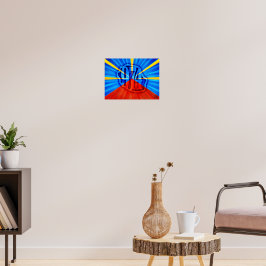 Póster 974 Ile de la Réunion - Drapeau réunionnais
