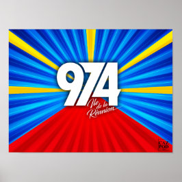 Póster 974 Ile de la Reunion Signature Maveli R zoom1
