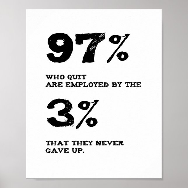 Póster 97% que deja el trabajo para la cotización Inspira (Frente)