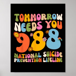 Póster 988 La prevención del suicidio permanece mañana te