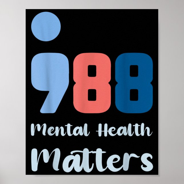 Póster 988 Mental Health S Suicide Prevention Awareness  (Frente)
