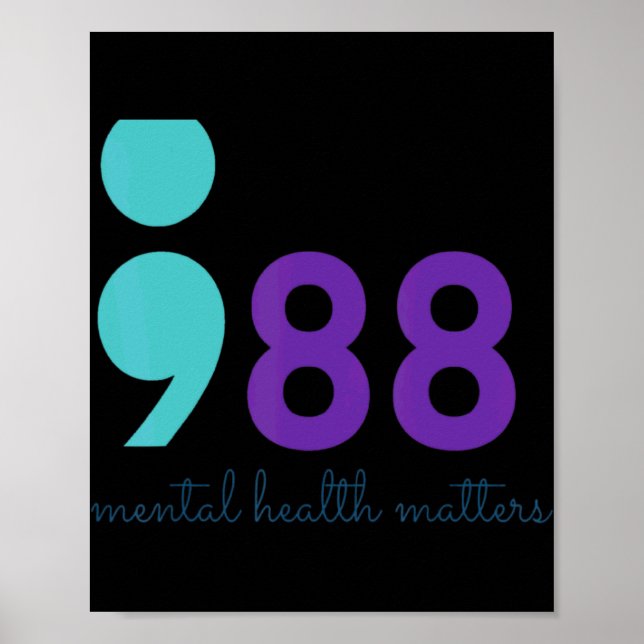 Póster 988 Mental Hralth S Suicide Prevention Aware  (Frente)