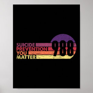 Póster 988 Prevención del suicidio de los Camisas Alivio 