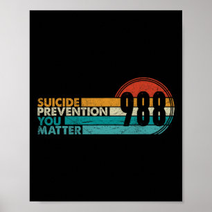 Póster 988 Prevención del suicidio de los Camisas Alivio 