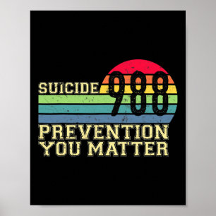 Póster 988 Prevención del suicidio Vida útil 988 Concienc