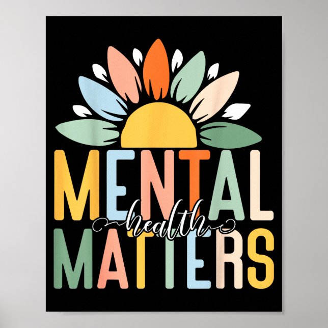 Póster 988 Semicolon Mental Health S Suicide Prevention W (Frente)