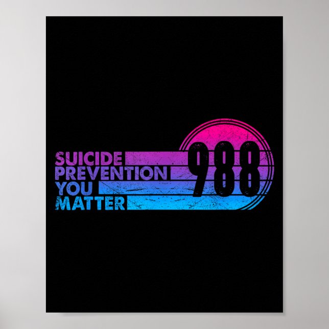 Póster 988 Shirt Suicide Prevention Lifeline 988 Awarenes (Frente)