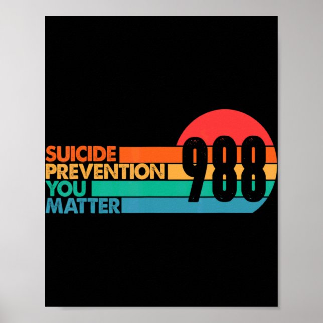 Póster 988 Suicide Prevention Lifeline 988 Awareness 988  (Frente)