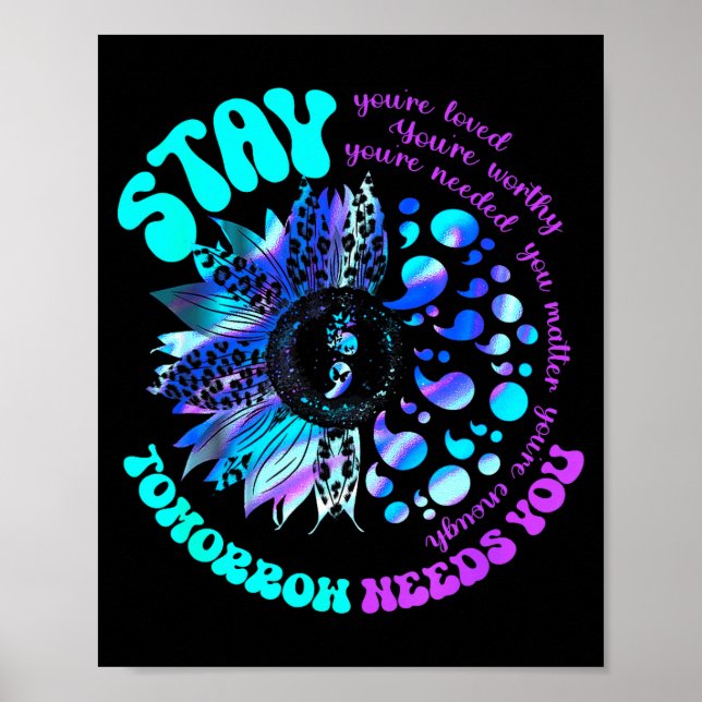 Póster 988 Suicide Prevention Stay Tomorrow Needs You Men (Frente)