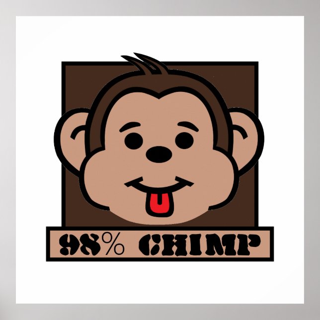 Póster 98% chimpancé, chimpancé (Frente)