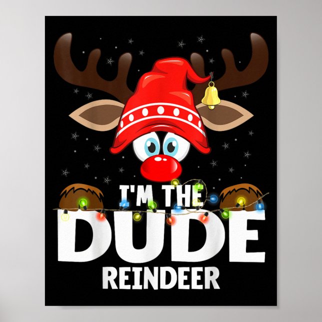 Póster 99 Matching Christmas Reindeer - Uni-adults, Black (Frente)