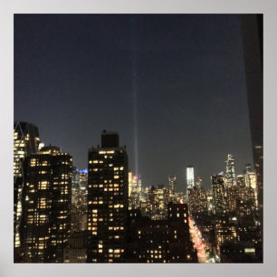 Póster 9-11 Memorial Lights NYC