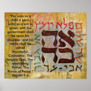 Póster 9:6 de Isaías, "para a nosotros un niño nace, a…