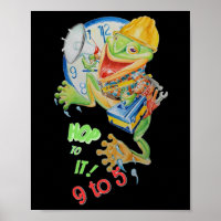 9 a 5 POSTER MOTIVATOR FROG