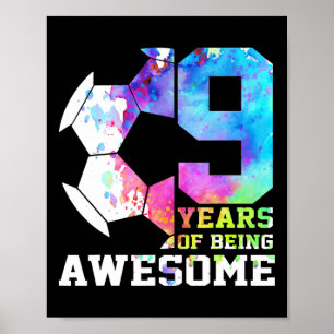 Póster 9 años siendo un futbolista increíble Cumpleaños 9