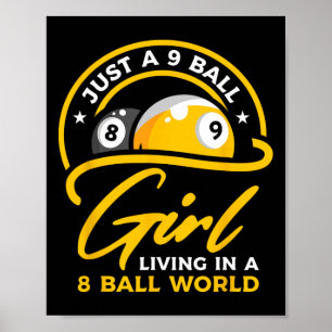 Póster 9 Chica de bolas viviendo en 8 bolas de billar mun