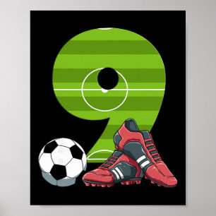 Póster 9 Cumpleaños Fútbol Primer Cumpleaños Fútbol Niños
