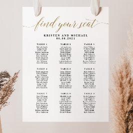 Póster 9 Mesas 90 Invitados Encuentre Su Asiento Gráfico