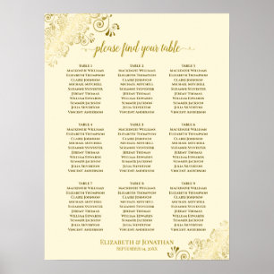 Póster 9 Tabla de asientos Boda de mesa Crema con cajas d