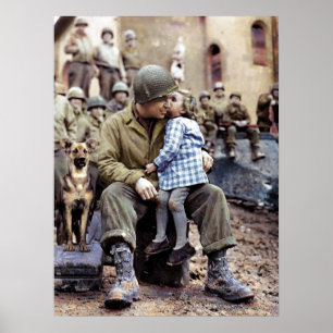 Póster 9th Armored Division Technician, France, 1945