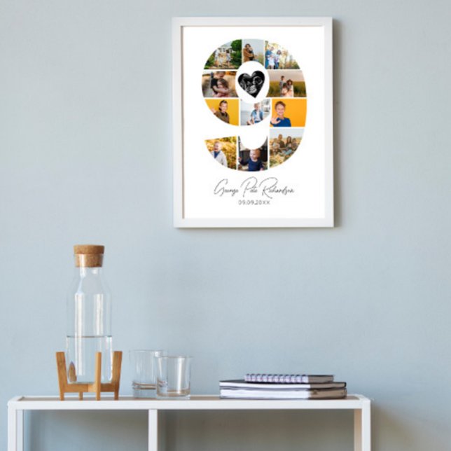 Póster 9th Birthday Photo Collage Poster Keepsake (Subido por el creador)