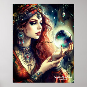 Póster *~* A100 Boho Psíquico Gitano 10 Crystal Ball