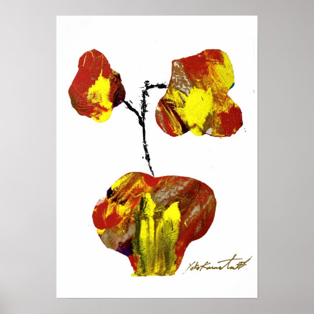 Póster A2 ポ ス タ 花* リ の 版 画・・・ * Flower imagen (Frente)