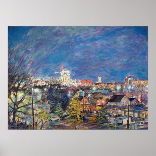 PÓSTER A2 VISTA DE LA NOCHE DE SKYLINE (Frente)