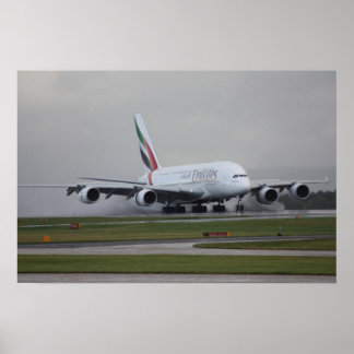 Póster A380 aterrizando en Manchester
