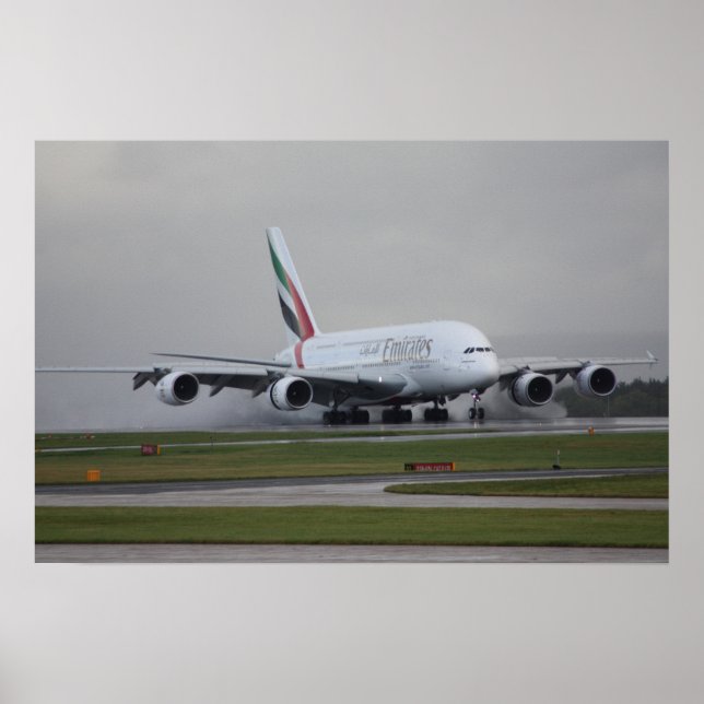 Póster A380 aterrizando en Manchester (Frente)