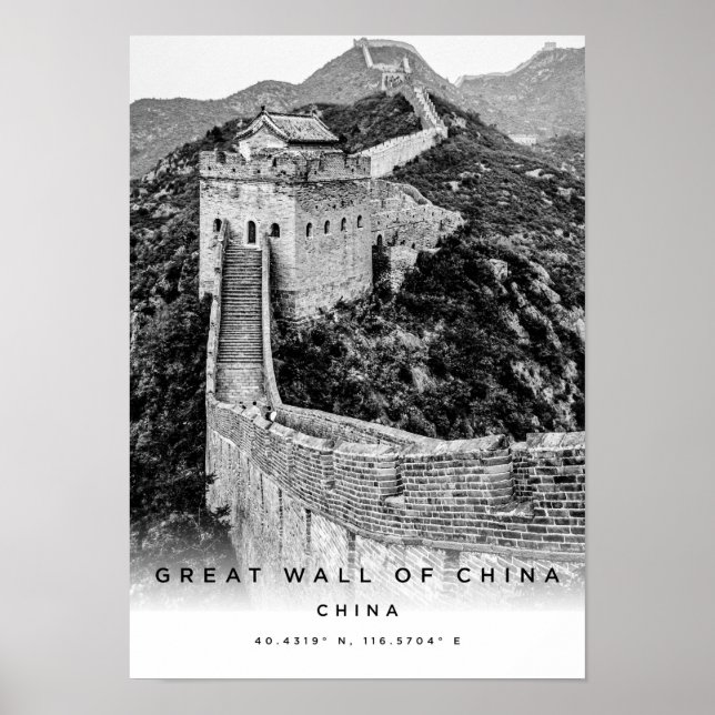 Póster A3 Great Wall Of China Coordinates (Frente)