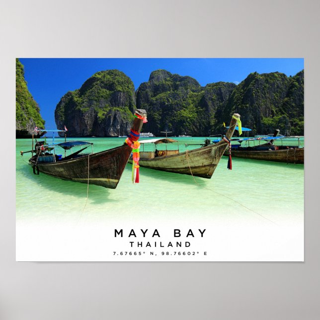 Póster A3 Maya Bay | Playa Maya | Ko Phi Phi | Tailandia (Frente)