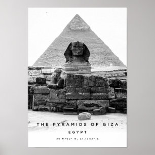 Póster A3 Pyramids Of Giza Egypt Coordinates Poster