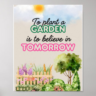 Póster A4 Poster a plantar un jardín es creer en Tomor