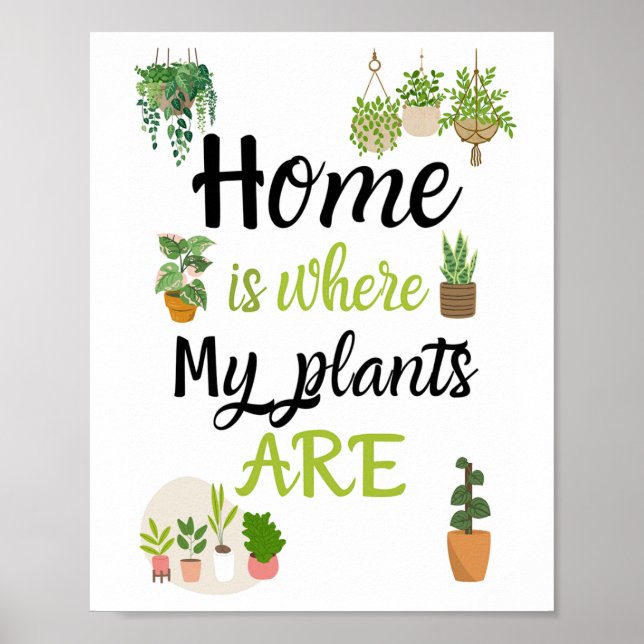 Póster A4 Poster Home es donde mis plantas (Frente)