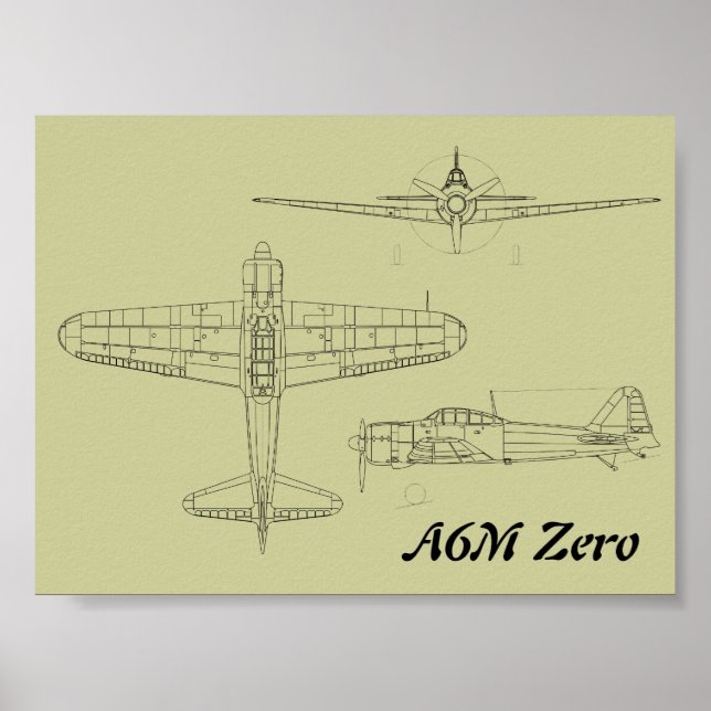 Póster A6M Zero (Frente)